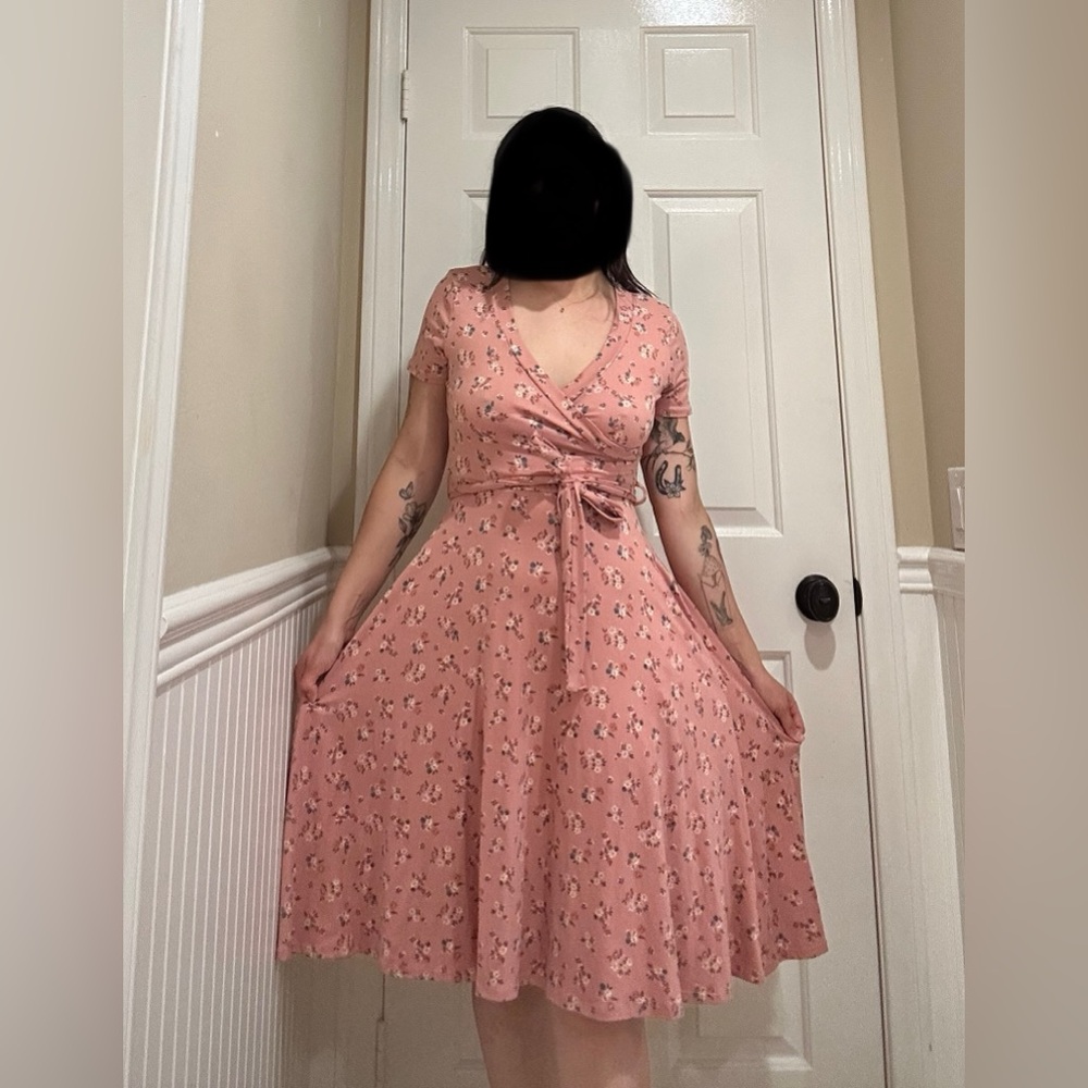 JessaKae Blush Floral Midi Dress